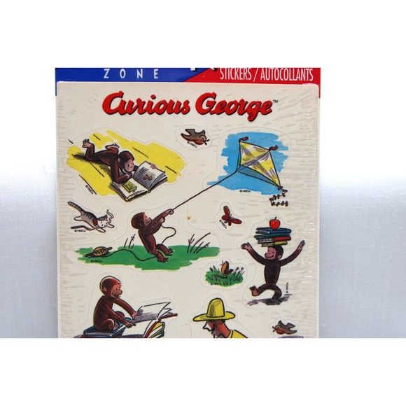 VTG CURIOUS‎ GEORGE Stickers NEW Sticker Zone by American Greetings Sealed - Picture 2 of 4